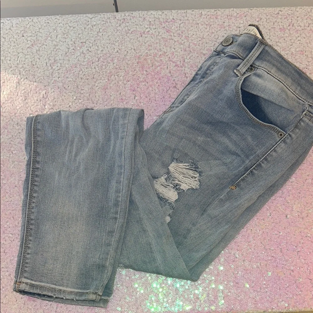Mudd Skinny Blue Jeans with Distressed Details - Picture 3 of 6